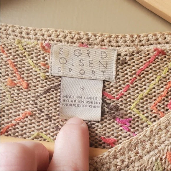 Crocheted Knit Bead Sigrid olsen Sport Cardigan - Picture 7 of 14